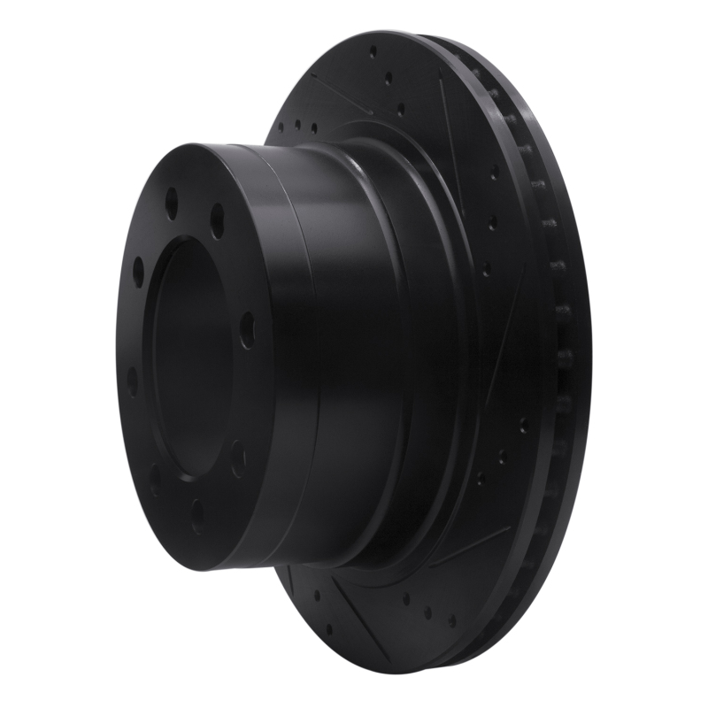 Dodge Ram 3500 Brake Rotor (1) - Rear Right - R1 Concepts - Drilled & Slotted - Black - `03-`08